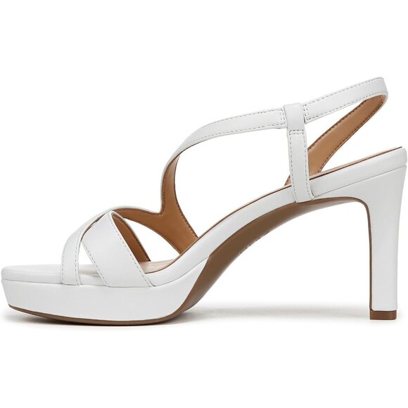 Naturalizer Women White Smooth Polyurethane Rounded Open Toes Platform Shoes - Picture 9 of 9